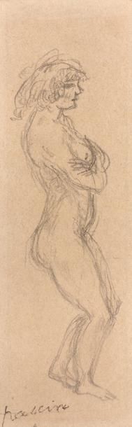 Jules PASCIN (1885-1930) Etude de nu Crayon, signé du cachet de l'artiste en bas...