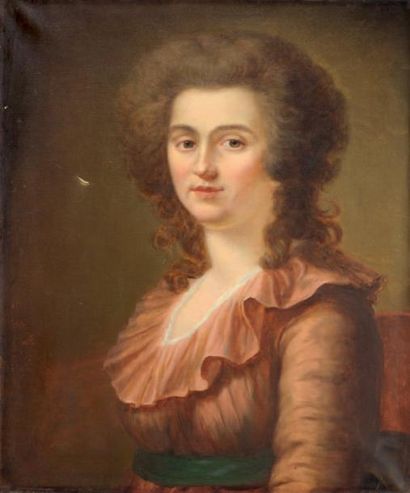 ECOLE FRANCAISE DU XIXème siècle Portrait de femme (Mme de Vaugelas) Huile sur toile...