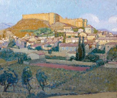 Pierre Gaston RIGAUD (1874-1949) Avignon, 1935 Huile sur carton, signée et datée...