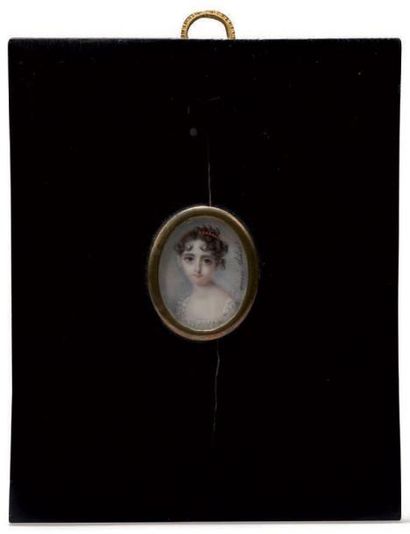 Aimée THIBAULT Aortrait de mademoiselle Aimée DESTILLIERE (1810) en robe de voile...