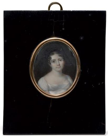 ÉCOLE FRANÇAISE VERS 1820 Portrait de Zoé d'Estebigoyen, épouse Boustillo (1816),...