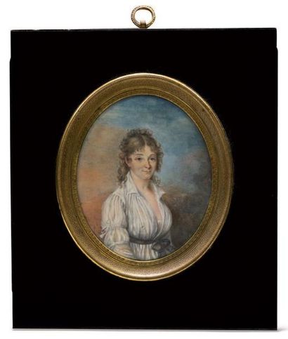 Ecole FRANCAISE vers 1800 Portrait de la vicomtesse de Turpin de Crissée
Miniature...