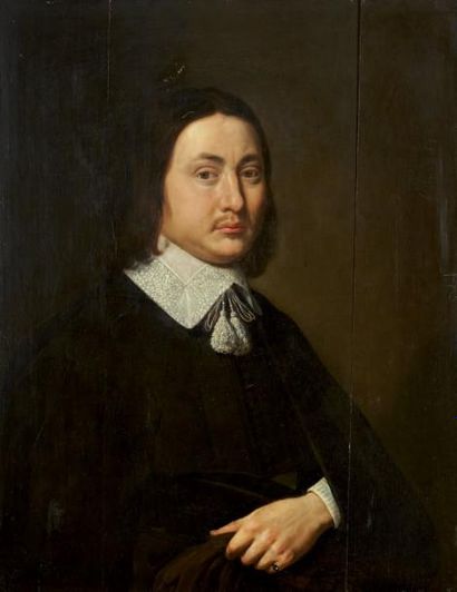 Jan van BIJLERT (1603-1671) Portrait d'homme tenant un chapeau et des gants
panneau...