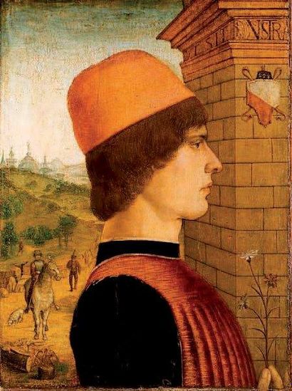 Atelier de Verrocchio ou suiveur Vers 1480-1520 Atelier de Verrocchio ou suiveur.
Tête...
