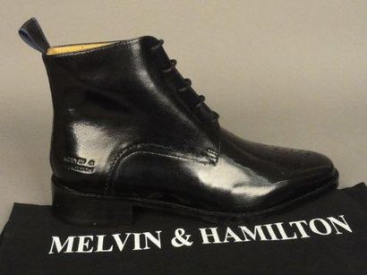 MELVIN & HAMILTON Paire de bottines femme en cuir noir. Taille 36 Avec son dust bag...