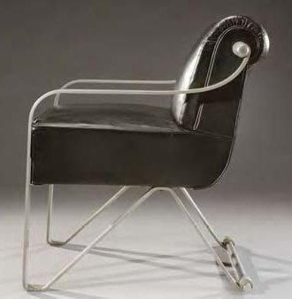 CHARLES MARCEL COARD (1889-1975) Rare paire de fauteuils «Mr» et «Mme» à structure...