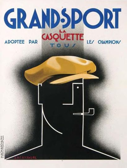 ADOLPHE MOURON CASSANDRE (1901-1968) «Grand-Sport» Exceptionnelle affiche publicitaire...