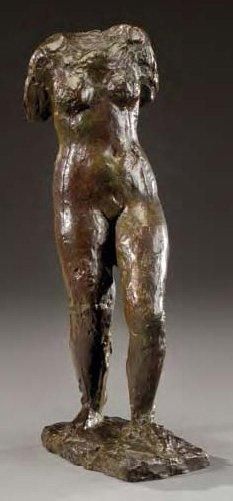 Joseph RIVIÈRE (1912-1961) Epreuve en bronze à patine brune nuancée verte figurant...