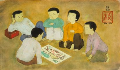 MAI TRUNG THỨ (1906-1980) Image, 1952
Encre et couleurs sur soie, signée et datée... Gazette Drouot