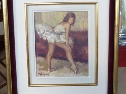 Fernand Majorel (1898-1965) Danseuse à la pointe Huile sur toile Signé en bas à gauche...