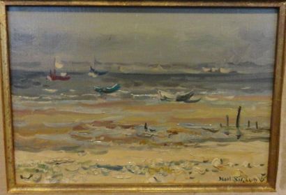 Jean RIGAUD (1912-1999) 
Peintre de la Marine
Honfleur, Baie de Seine, 1975
Huile...