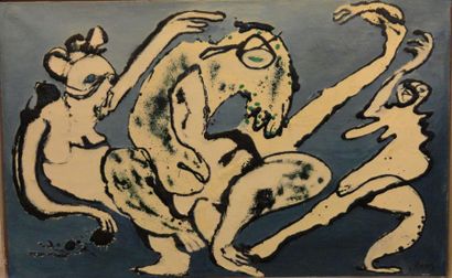 Jean PONS (né en 1913) 
Le grand Toscin, 1969
Technique mixte sur toile, signée en...