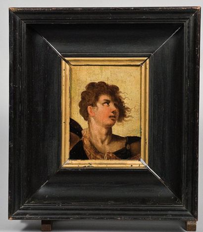 Ecole italienne XVIIe Portrait d'homme Huile sur panneau 19 x 13 cm