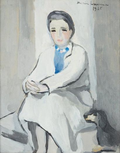 Marie LAURENCIN (1885-1956) Portrait d'Edith de Beaumont, 1945 Huile sur papier,...