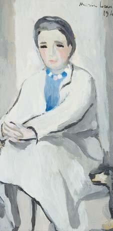 Marie LAURENCIN (1885-1956) Portrait d'Edith de Beaumont, 1945 Huile sur papier,...