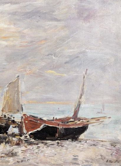 Eugène BOUDIN (1824-1898) Etretat, la falaise d'Aval, circa 1890-1894 Huile sur toile,...