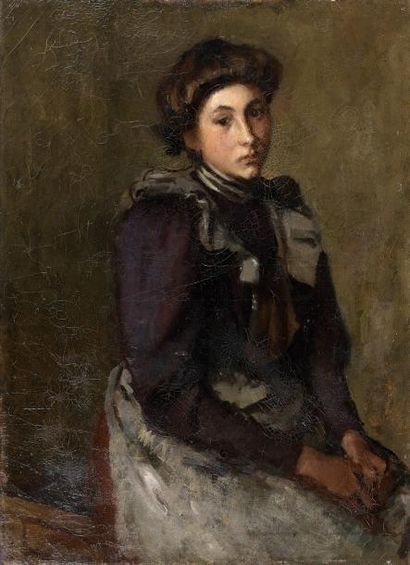 Attribué à Géraldine REED MILLET (circa 1853-1945) Ecole franco-américaine Portrait...