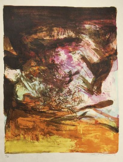 ZAO WOU KI (1921-2013) 
Sans titre (1971)
Lithographie couleur/ papier japon
signée...