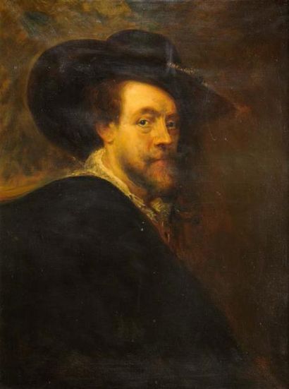 Ecole ANGLAISE du XIXème siècle Pierre Paul Rubens - D'après l'autoportrait de l'artiste...