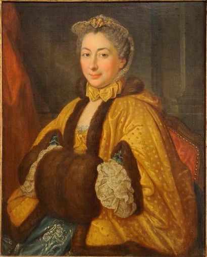 École française du XVIIIème siècle Entourage de Donat NONOTTE Portrait de dame Huile...