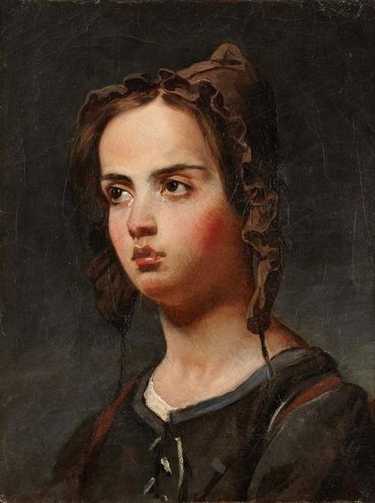 François MONANTEUIL (1785 - 1860) Portrait de Frédérique, fille de l'artiste Toile...