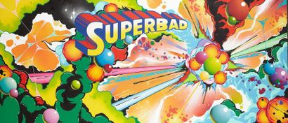 Andrew McATTEE (né en 1972) Superbad Acrylique et spray sur toile, signée, titrée...