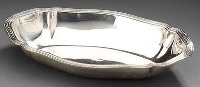 null Jatte ovale en argent, modèle filets contours. Poinçon minerve Dim.: 31.5 x...