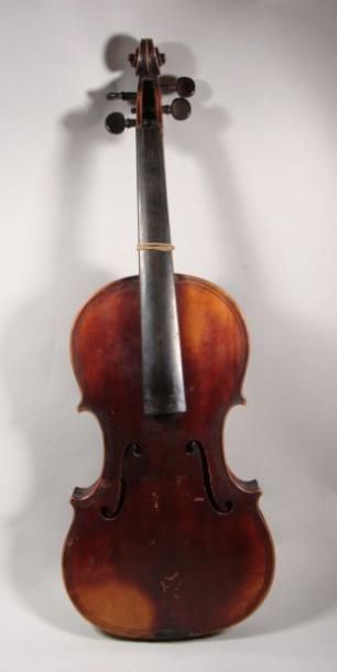 null Violon 4/4 marque au fer Justin Derazey 359 mm Touche décollée Etui