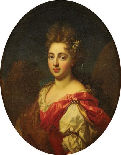 École française vers 1700, entourage de François de Troy Portrait de femme les cheveux...