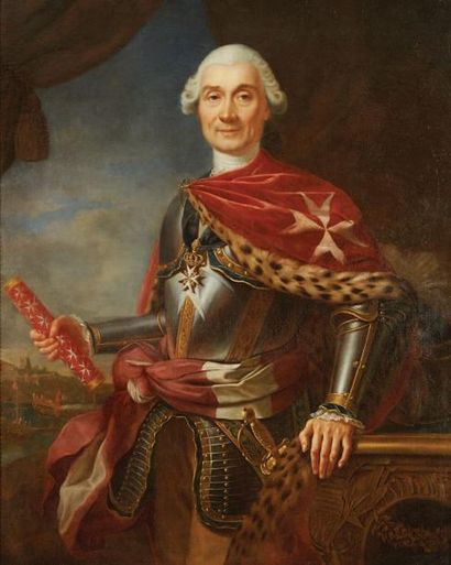 ECOLE FRANCAISE VERS 1730 Portrait présumé de Pierre-André de Glandevès, dit le «commandeur...