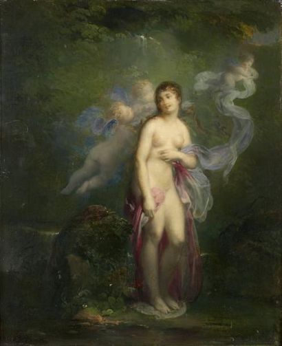 Ecole française vers 1860, suiveur de Pierre-Paul PRUD'HON (1758-1823) Venus et Cupidon...