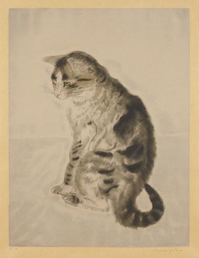 Leonard Tsuguharu FOUJITA (1886-1968) Chat 1929 (reproduit dans S. et D. Buisson...