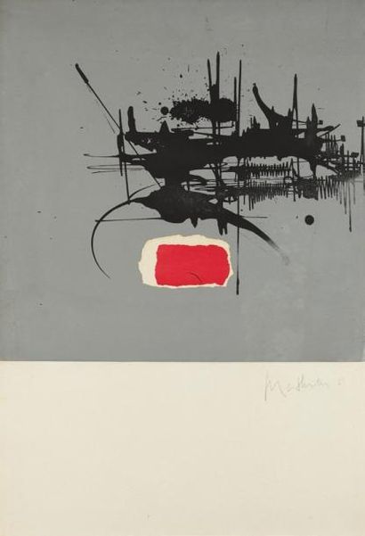 Georges MATTHIEU (1921-2012) Composition Lithographie contresignée et datée 1959...