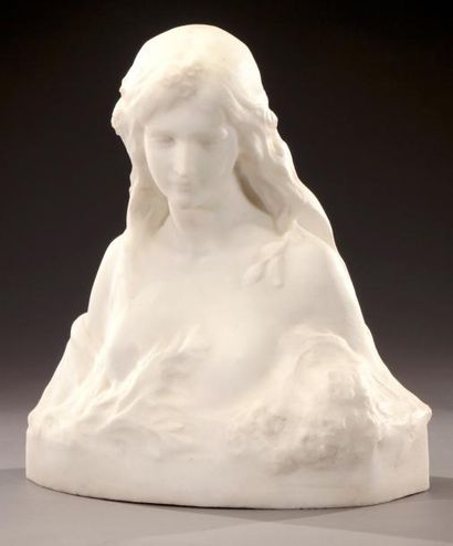 HENRI-PAUL GRAF (1872-1947) Sculpture en taille directe sur marbre de Carrare figurant...