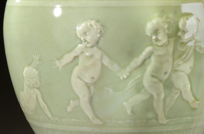 THEODORE DECK (1823-1891) et JULES-ANTOINE LEGRAIN (XIXè) Rare et important vase...