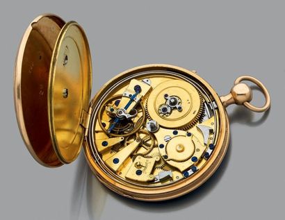 CHARLES HOUDIN Élève de BREGUET. N°6175 Belle montre à gousset en or 18K. Sonnerie...