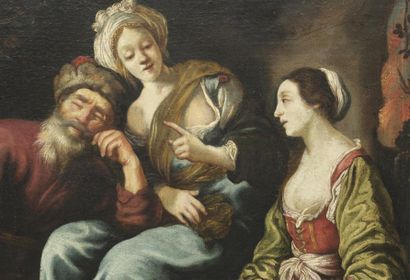 Claude VIGNON (1591-1670) Loth et ses filles Toile 92 x 76 cm Provenance: Vente Saint...