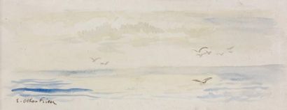 ACHILLE EMILE OTHON FRIESZ (1879-1949) Mer Aquarelle, signée en bas à gauche 9 x...