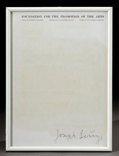 Joseph BEUYS (1921-1986) Foundation for the promotion of the arts Suite de cinq oeuvres...