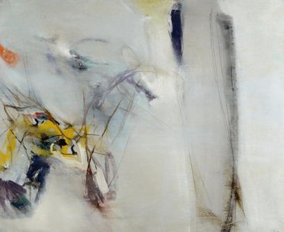 ANGELO STRAZZA (XXème) Composition abstraite, 1960 Huile sur toile. Signée et datée...