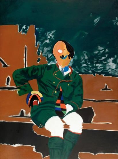 Edouardo Arroyo (né en 1937) Il pittore de Monaco Acrylique sur toile. Signée en...