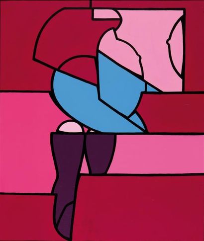 Valerio ADAMI (Né en 1935) Ballerina, 1970-1971 Acrylique sur toile. Signée et datée...