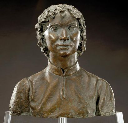 Umberto Mastroianni (1910-1998) Sculpture en bronze à patine brune nuancée verte...