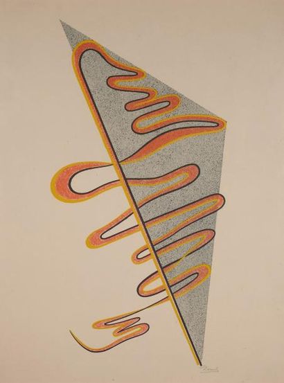 César Doméla FORME . 56 x 30 cm Lithographie en couleurs. Epreuve sur vélin d' Arches...