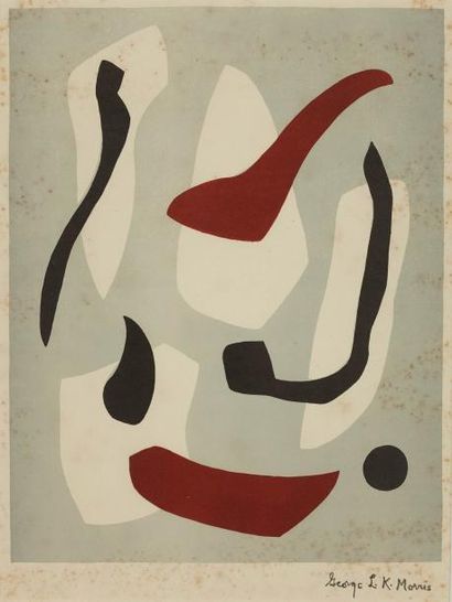 GEORGES L.K. MORRIS (1905 - 1975) FORMES. 25,5 x 19,7cm. Lithographie en couleurs....