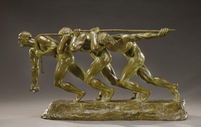 Maurice GUIRAUD RIVIERE (1881-1947) «La force» Importante sculpture en bronze à patine...