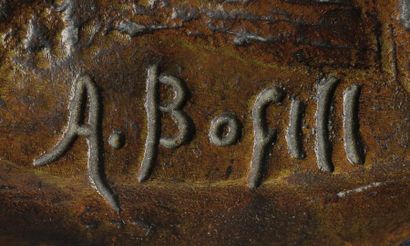 ANTOINE BOFILL (1875-1921) «Anier du Caire» Sculpture en bronze à patine brune nuancée...