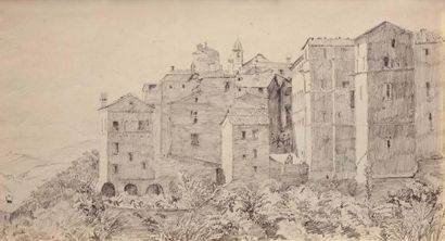 Alexandre Gabriel DECAMPS (1803-1860) - Attribué à Pêcheurs Crayon 18 x 27 cm