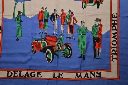 null Foulard en soie Delage - Le Mans 90 x 90 cm