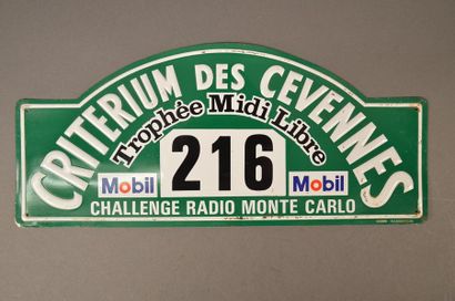 Plaque du Rallye Criterium des Cévennes -...
